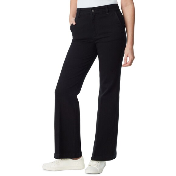 Gloria Vanderbilt Denim - Gloria Vanderbilt Flare Jeans Womens 12 Black Trouser Leg Stretch NEW